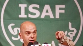 German Brig. Gen. Gunter Katz, NATO spokesman, speaks at a press conference in Kabul, Afghanistan, July 9, 2012.