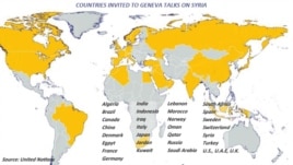 Countries invited to Geneva talks on Syria