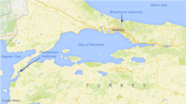 The Bosphorus and Dardanelles waterways in Turkey