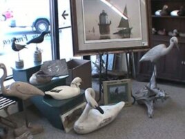 Wooden decoys, here in Vincenti's shop in Havre de Grace, Md., can sell for up to several thousand dollars.