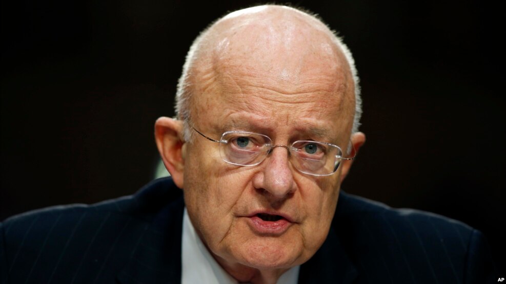 Director of the National Intelligence James Clapper participates in the Senate Intelligence Committee's hearing on worldwide threats, Feb. 9, 2016, on Capitol Hill in Washington.