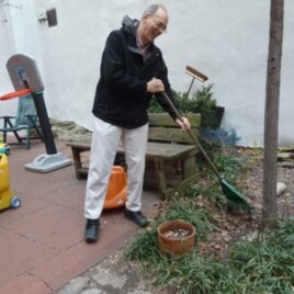 Noah Kaufman helps manage the 113th Street Community Play Garden.