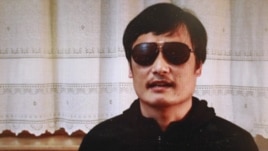 In this image made from video, blind legal activist Chen Guangcheng is seen on a video posted to YouTube Friday, April 27, 2012.