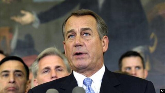 El presidente de la Cámara de Representantes, John Boehner, dijo que hay que apretarse el cinturón y poner la casa en orden.