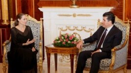 Jolie li Hewlêrê bi Barzanî re civîya, Yekşem 16'ê Îlona 2012.