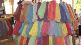 Skeins of yarn at the Sheep and Wool Festival in Maryland