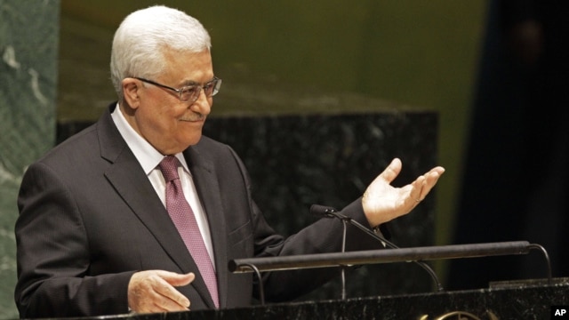 Palestinian President Mahmoud Abbas speaks during a meeting of the U.N. General Assembly prior to a vote on a resolution on the issue of upgrading the Palestinian Authority's status to non-member observer state in the United Nations, Nov. 29, 2012. 