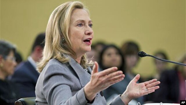 US Secretary of State Hillary Rodham Clinton called North Korea's agreement to suspend nuclear activities and accept a moratorium on testing 'a modest step' in the right direction, as she testified before a House panel, on Capitol Hill in Washington, Feb.