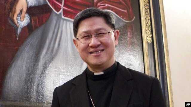 This February 9, 2012, photo shows Archbishop of Manila, Philippines, Luis Antonio Tagle, one of the six new cardinals named by Pope Benedict XVI that will be elevated at a consistory at the Vatican. 