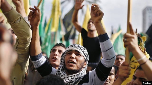 After eight days of conflict, Palestinians rally in celebration of what they describe as a victory over Israel, Gaza City, Nov. 22, 2012.