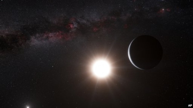 Gambar planet mirip bumi yang dikeluarkan oleh Observatorium Eropa Selatan. (AP/ESO, L. Calcada)