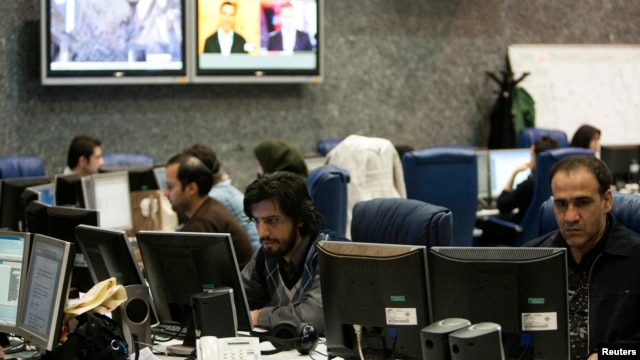 A view of the Press TV's Newsroom in Tehran, January 21, 2012. 