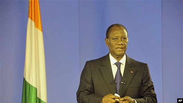 Ivory Coast President Alassane Ouattara, April 11 2011
