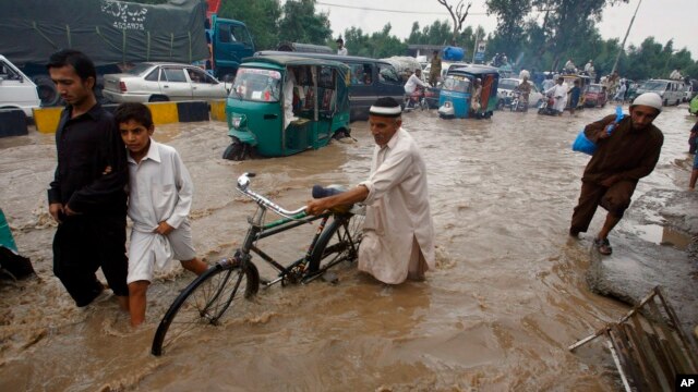 Disasters like this flood in Peshawar, Pakistan, hurt people and their livlihoods.