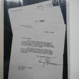 This 1945 letter from President Harry Truman encouraged Town Line residents to rejoin the union.