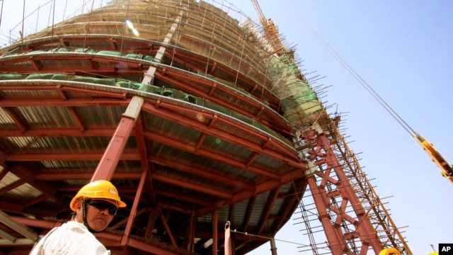 A Chinese engineer supervises at a construction site in Sudan's capital Khartoum (2012 photo)