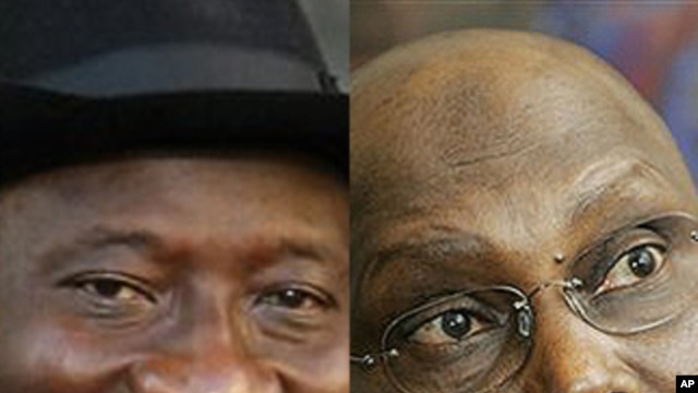 Goodluck Jonathan (left), Atiku Abubakar