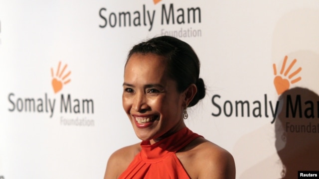 FILE - Anti-sex trafficking advocate Somaly Mam is seen attending the Somaly Mam Foundation Gala Oct. 23, 2013, in New York.