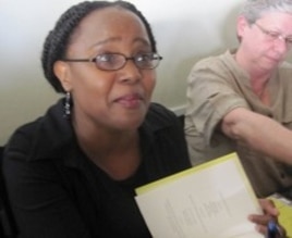 Author Edwidge Danticat signed copies of her new book during the pre-screening reception