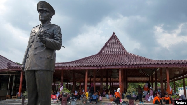 Bức tượng của cựu tổng thống Indonesia Suharto tại bảo tàng Suharto ở Yogyakarta.