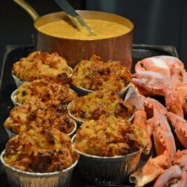 Lobster bread pudding probably wasn’t served at the first Thanksgiving, but it’s on the Mitsitam Café's holiday take-home menu.
