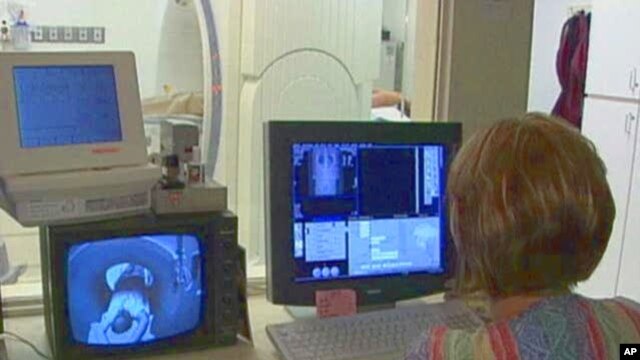 A patient undergoes a CT scan