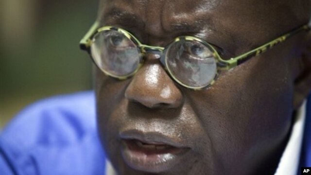 Former New Patriotic Party presidential candidate, Nana Akufo-Addo, campaign headquarters, Accra, Ghana, Dec. 6, 2012.