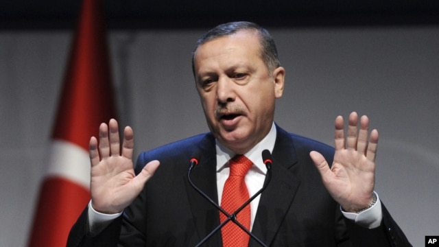 Turkey's Prime Minister Recep Tayyip Erdogan addresses a forum in Istanbul, October 13, 2012. 