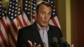 House Speaker John Boehner of Ohio gestures as he speaks during a news conference on Capitol Hill in Washington to discuss the pending fiscal cliff, December 7, 2012.