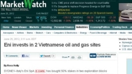 screenshot market watch Italy's Eni 