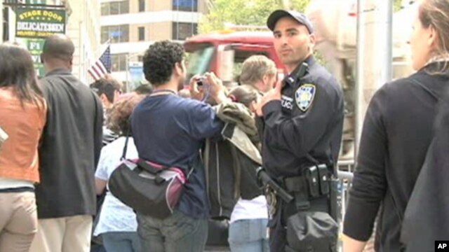 Police are part of the increased security in New York City following the death of Osama bin Laden