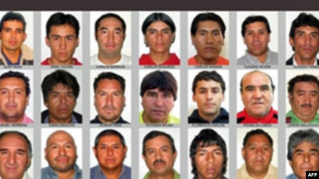 Hình ảnh 33 thợ mỏ Chile bị kẹt ở độ sâu 700 mét dưới lòng đất