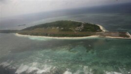 Aerial view of Pagasa Island, part of the disputed Spratly group of islands, in the South China Sea located off the coast of western Philippines, file photo. 