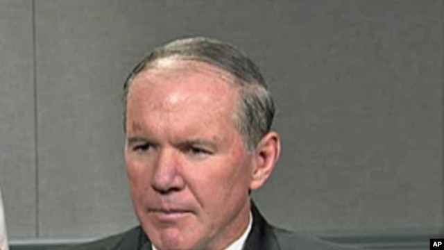 Admiral Mark Fitzgerald during his VOA interview, 21 Apr 2010