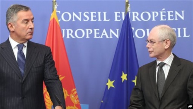 Predsednik Evropskog saveta Herman van Rompuj i crnogorski premijer Milo Djukanović u Briselu 21. januara 2013. 