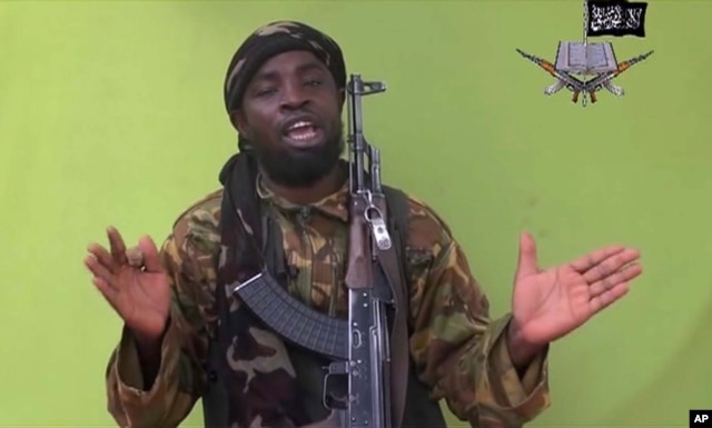 File photo taken from video by Nigeria's Boko Haram terrorist network, shows their leader Abubakar Shekau speaking to the camera.
