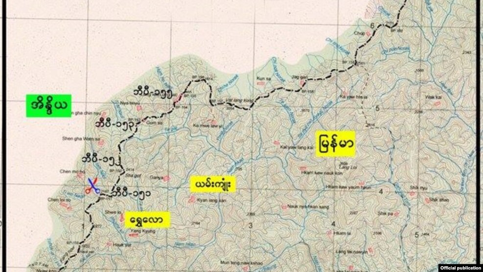 အိႏၵိယ-ျမန္မာနယ္စပ္ တိုက္ပြဲျဖစ္ပြားရာေနရာမ်ား (တပ္မေတာ္ကာကြယ္ေရးဦးစီးခ်ဳပ္႐ုံး)