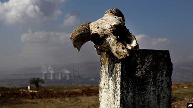 World Wildlife Fund ranked power plants like this one outside Kozani in northern Greece, which generate 70 percent of the country's power, among top polluters in the EU, Sept. 29, 2011.
