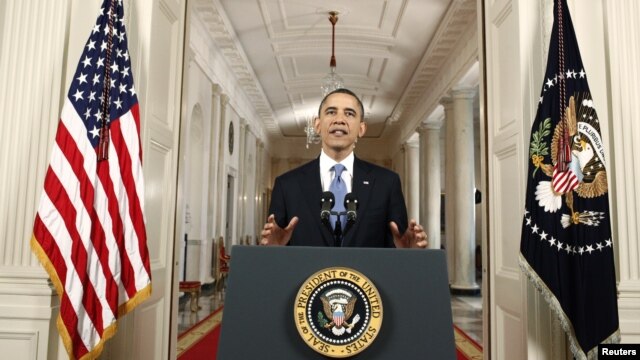 U.S. President Barack Obama makes a statement in the East Room of the White House in Washington about the Supreme Court's decision on his Administration's health care law, June 28, 2012. 