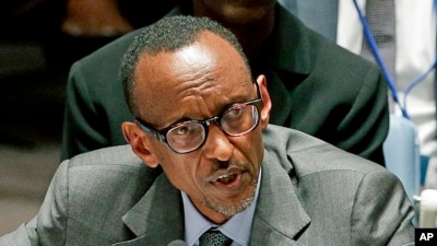 FILE- Rwandan President Paul Kagame.