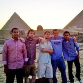 One team of LearnServeEgypt Program participants touring the Egyptian pyramids