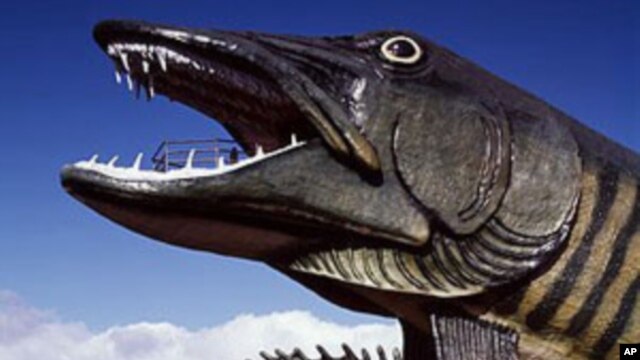 You’ll find this fiberglass muskie - a fierce lake fish - and the less fearsome sunfish outside the National Freshwater Fishing Hall of Fame in Wisconsin.  
