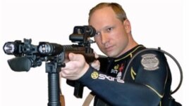 A picture of Anders Behring Breivik taken from a book downloaded from a link posted on a Norwegian discussion website entitled '2083 - A European Declaration of Independence', is seen in this screen grab made July 23, 2011