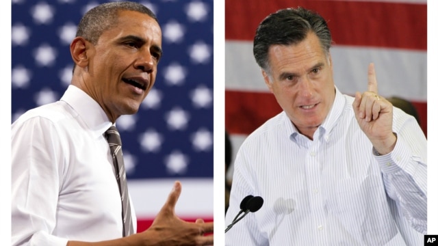 Tổng thống Obama (trái) và ông Romney