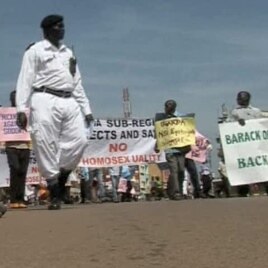 An anti-gay demonstration in Uganda