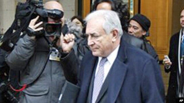 IMF chief Dominique Strauss-Kahn after meetings with finance chiefs ahead a G20 meeting in Paris, February 18, 2011