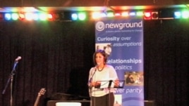 A speaker at a NewGround event