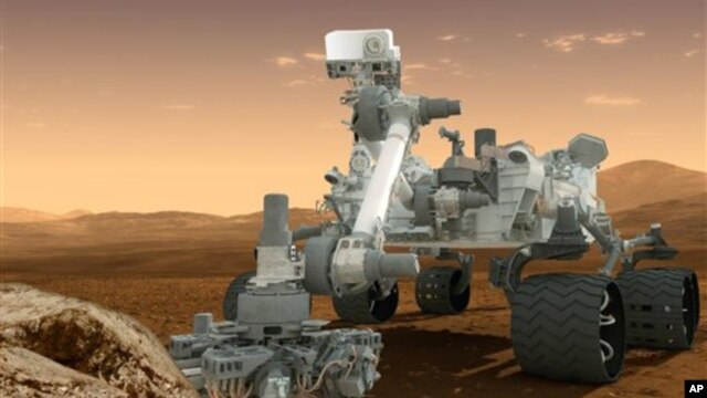 Hình ảnh xe Curiosity trên bề mặt Sao Hỏa. (AP/NASA)