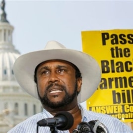 John W. Boyd, Jr., founder and president of the National Black Farmers Association, (seen here on Capitol Hill, 23 Sep 2010) says passage of the Claims Settlement Act is 'long-overdue justice.'