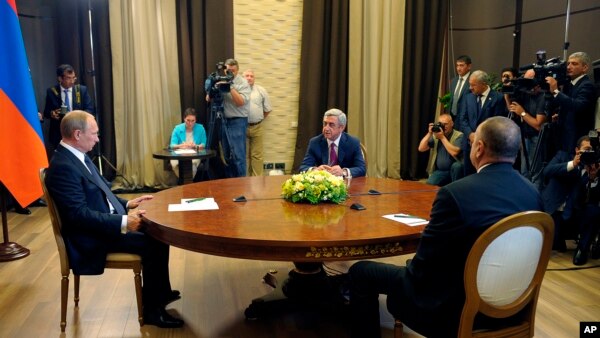 Vladimir Putin, Serge Sargsyan, Ilham Aliev,
